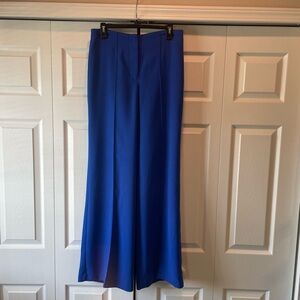 Blue Wide-Leg Trousers